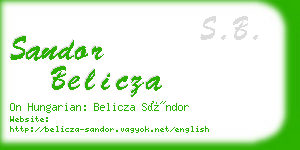 sandor belicza business card